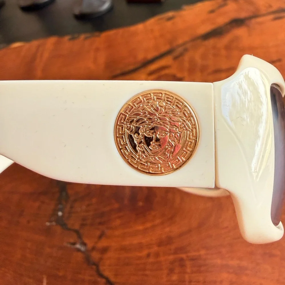 Versace White and Gold Sunglasses